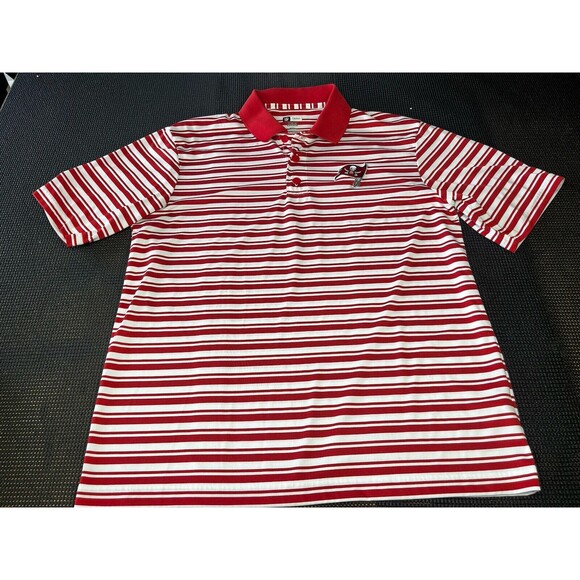 Tampa Bay Buccaneers Polo Red White‎ Mens Large NFL Apparel TX3 COOL - Picture 1 of 5